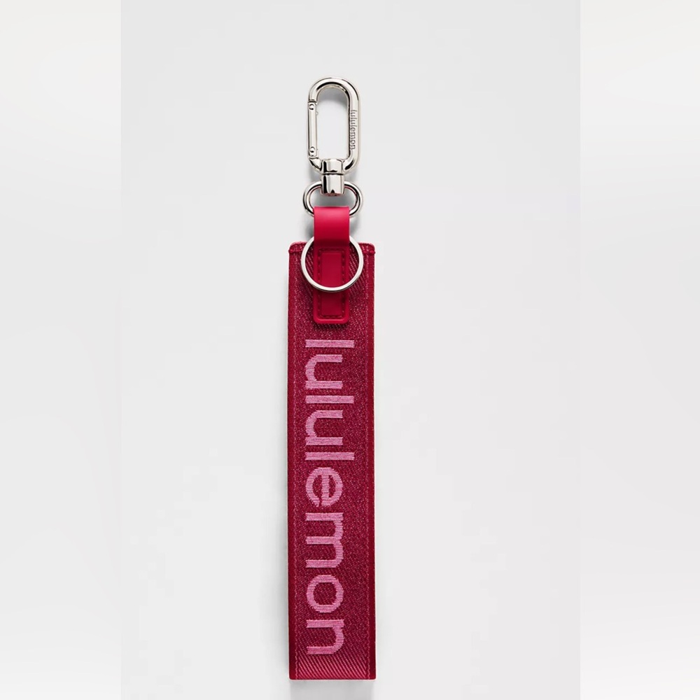 NWT Lululemon Never Lost Keychain *Metallic Wordmark Berry Rumble